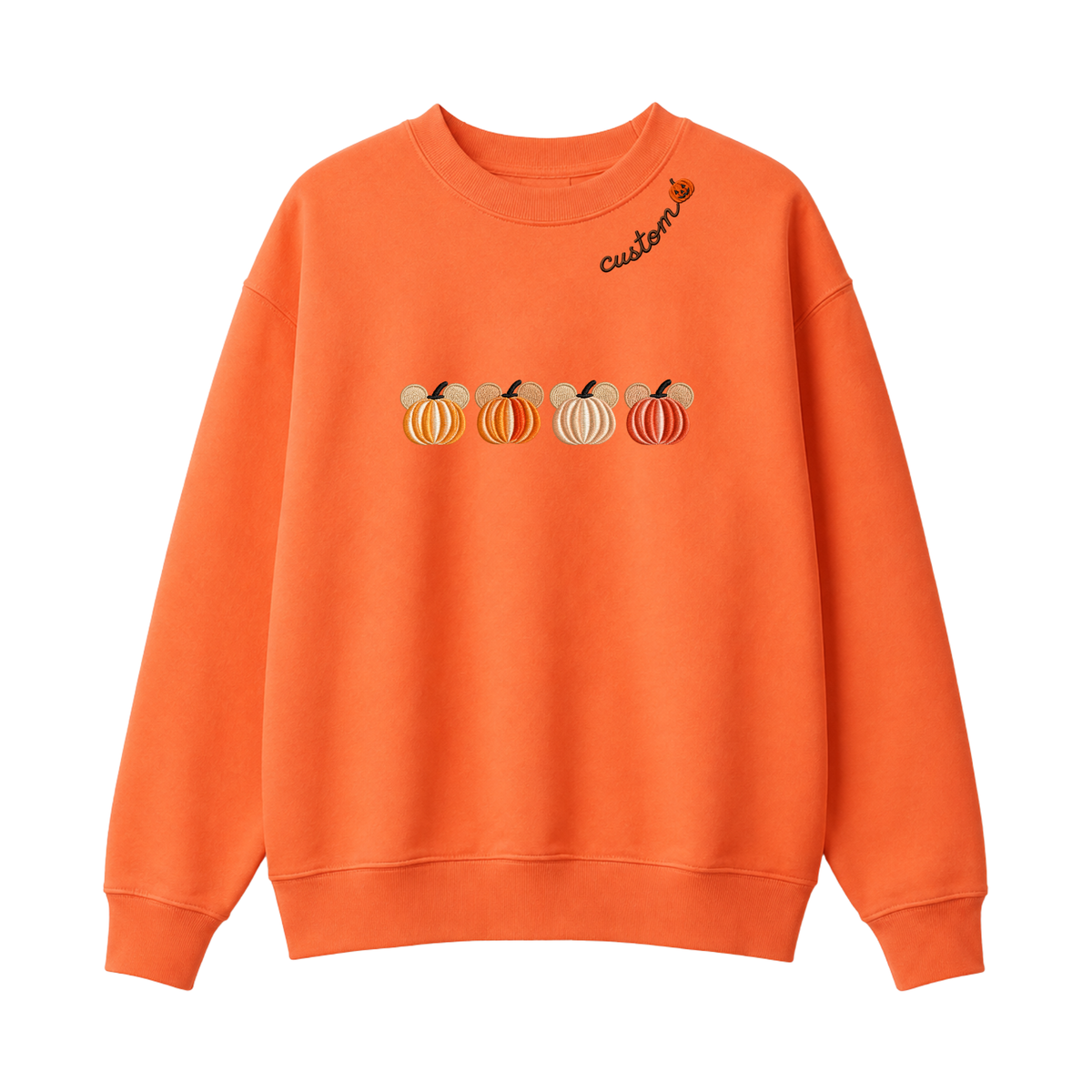 Chaotic Club Embroided Magical Mouse Ears Pumpkin Patch Custom Collarbone Sweatshirt