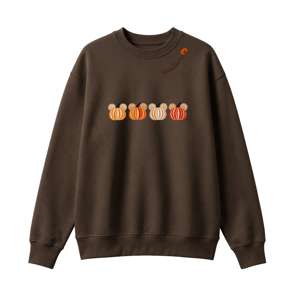 Chaotic Club Embroided Magical Mouse Ears Pumpkin Patch Custom Collarbone Sweatshirt