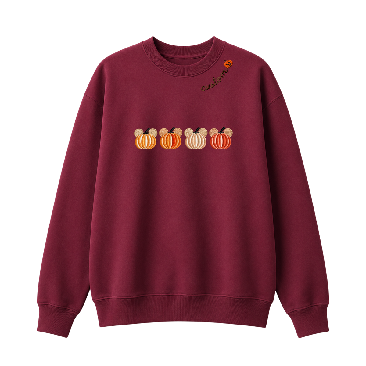 Chaotic Club Embroided Magical Mouse Ears Pumpkin Patch Custom Collarbone Sweatshirt