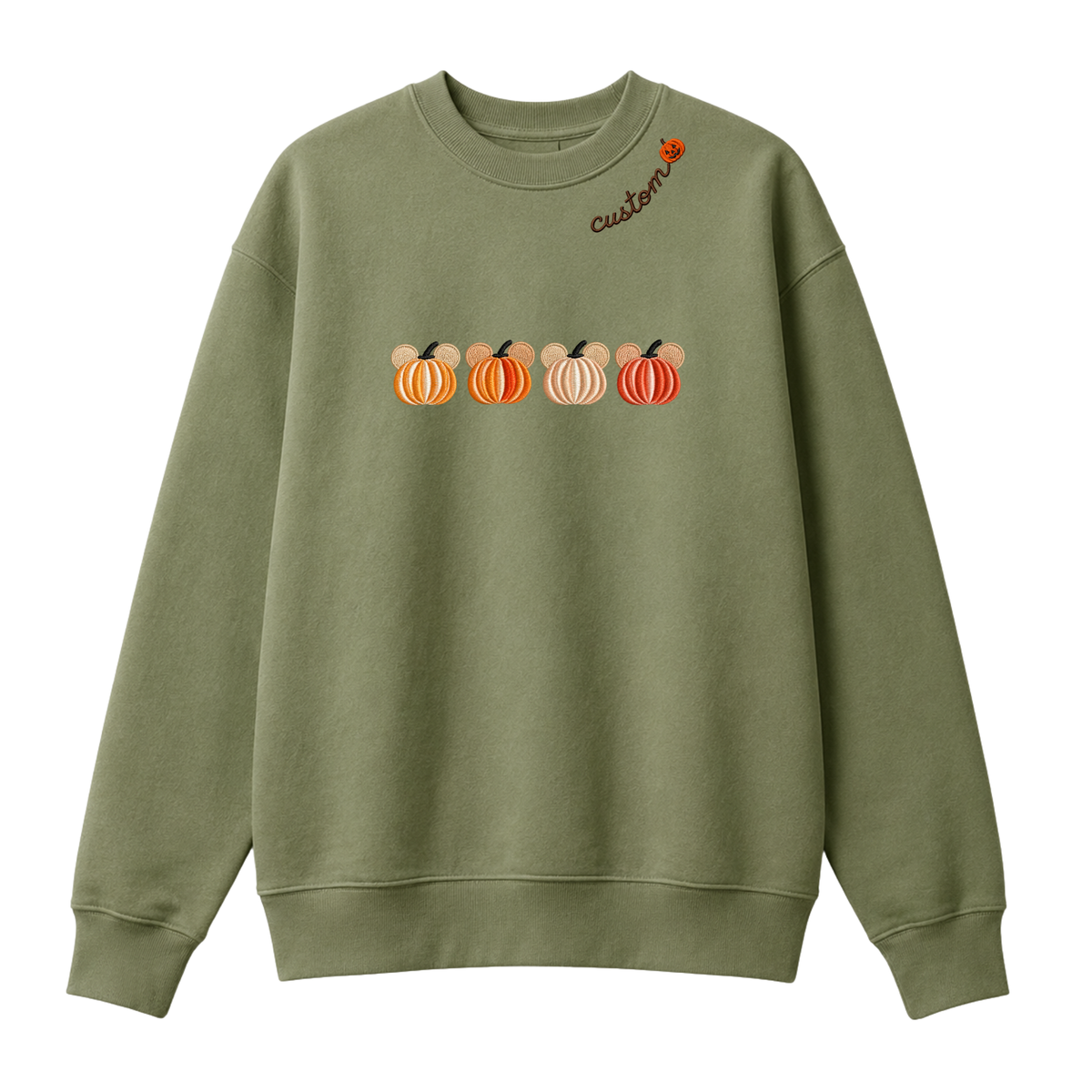Chaotic Club Embroided Magical Mouse Ears Pumpkin Patch Custom Collarbone Sweatshirt