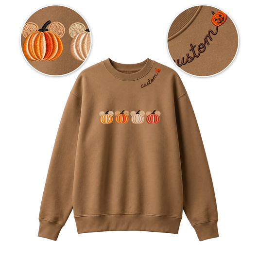 Chaotic Club Embroided Magical Mouse Ears Pumpkin Patch Custom Collarbone Sweatshirt