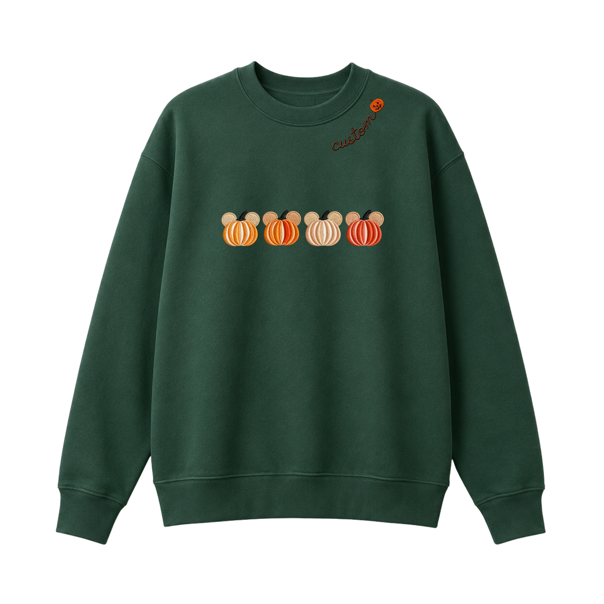 Chaotic Club Embroided Magical Mouse Ears Pumpkin Patch Custom Collarbone Sweatshirt