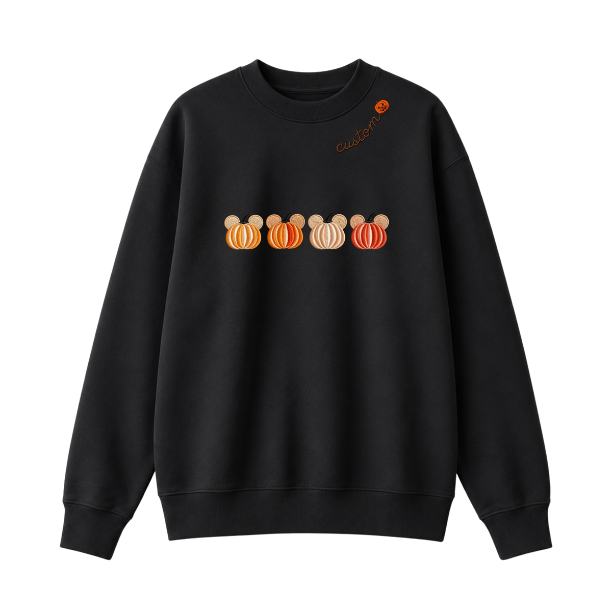 Chaotic Club Embroided Magical Mouse Ears Pumpkin Patch Custom Collarbone Sweatshirt