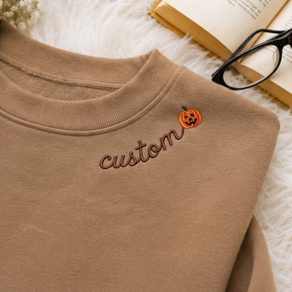 Chaotic Club Embroided Magical Mouse Ears Pumpkin Patch Custom Collarbone Sweatshirt