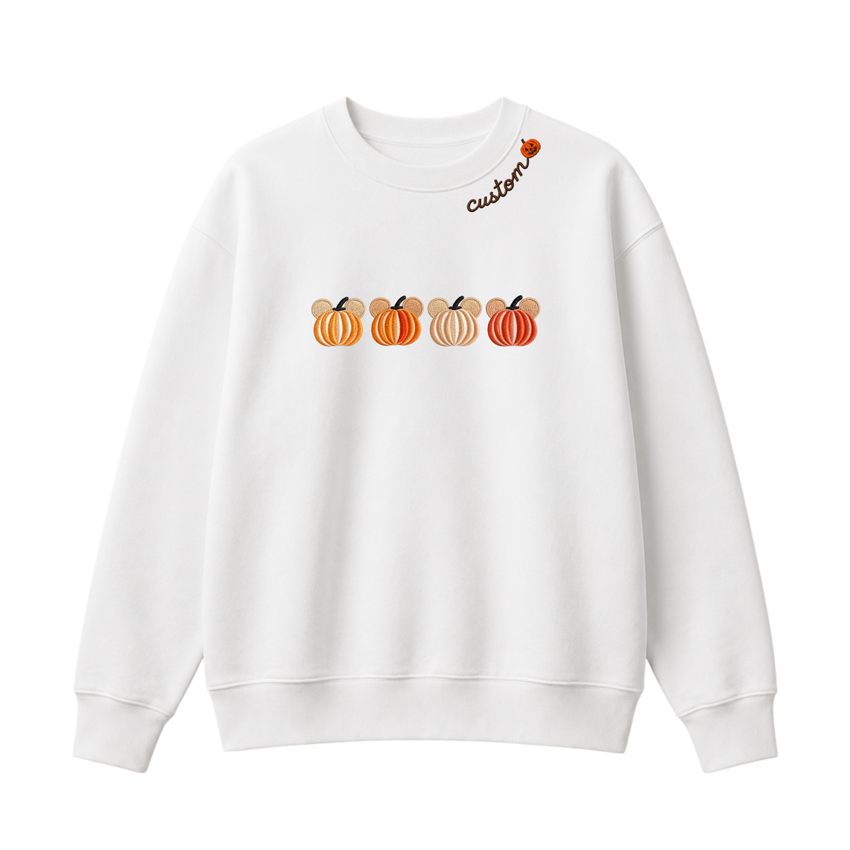 Chaotic Club Embroided Magical Mouse Ears Pumpkin Patch Custom Collarbone Sweatshirt