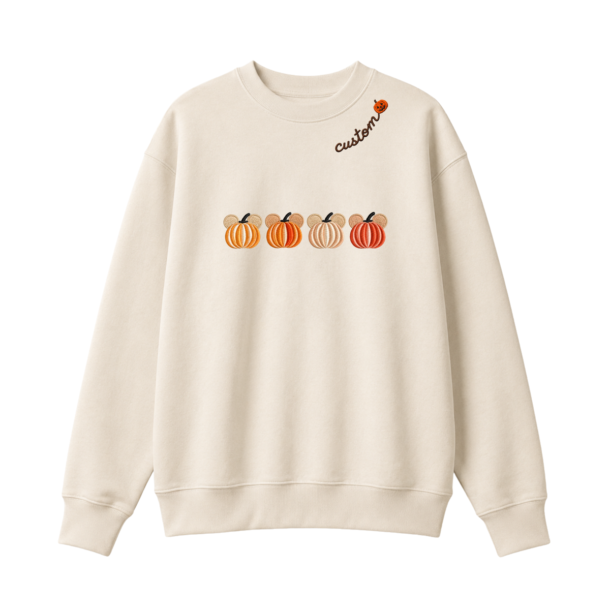 Chaotic Club Embroided Magical Mouse Ears Pumpkin Patch Custom Collarbone Sweatshirt