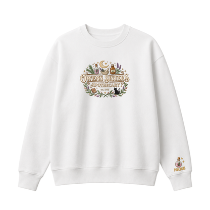 Chaotic Club Embroided Owens Sisters Apothecary Personalized Sleeve Crewneck Sweatshirt