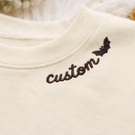 Chaotic Club Embroided Spooky Black Cats Jack O Lanterns Custom Neckline Crewneck Sweatshirt