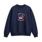 Chaotic Club Embroided Spooky Goose On The Loose Halloween Witch Hat Graphic Crewneck Sweatshirt