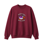 Chaotic Club Embroided Spooky Goose On The Loose Halloween Witch Hat Graphic Crewneck Sweatshirt