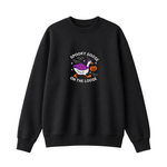 Chaotic Club Embroided Spooky Goose On The Loose Halloween Witch Hat Graphic Crewneck Sweatshirt