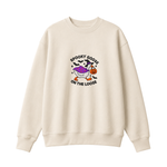 Chaotic Club Embroided Spooky Goose On The Loose Halloween Witch Hat Graphic Crewneck Sweatshirt