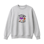 Chaotic Club Embroided Spooky Goose On The Loose Halloween Witch Hat Graphic Crewneck Sweatshirt