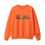 Chaotic Club Embroided Spooky Haunted House Halloween Scene Crewneck Sweatshirt