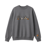 Chaotic Club Embroided Spooky Haunted House Halloween Scene Crewneck Sweatshirt