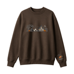 Chaotic Club Embroided Spooky Haunted House Halloween Scene Crewneck Sweatshirt