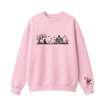 Chaotic Club Embroided Spooky Haunted House Halloween Scene Crewneck Sweatshirt