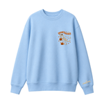 Chaotic Club Embroided Spooky Saurus Skeleton T-Rex Pocket Custom Sleeve Crewneck Sweatshirt
