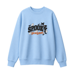 Chaotic Club Embroided Spooky Season Ghosts Black Cat Broom Halloween Crewneck Sweatshirt