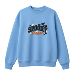 Chaotic Club Embroided Spooky Season Ghosts Black Cat Broom Halloween Crewneck Sweatshirt