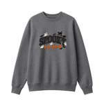 Chaotic Club Embroided Spooky Season Ghosts Black Cat Broom Halloween Crewneck Sweatshirt