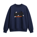 Chaotic Club Embroided Spooky Season Ghosts Black Cat Broom Halloween Crewneck Sweatshirt