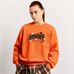 Chaotic Club Embroided Spooky Season Ghosts Black Cat Broom Halloween Crewneck Sweatshirt