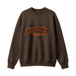 Chaotic Club Embroided Spooky Season Varsity Lettering Flying Bats Halloween Crewneck Sweatshirt
