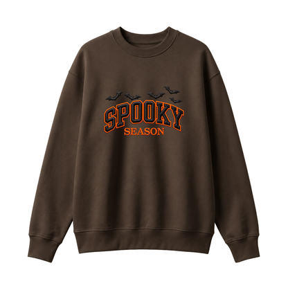 Chaotic Club Embroided Spooky Season Varsity Lettering Flying Bats Halloween Crewneck Sweatshirt