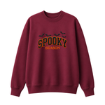 Chaotic Club Embroided Spooky Season Varsity Lettering Flying Bats Halloween Crewneck Sweatshirt