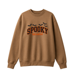 Chaotic Club Embroided Spooky Season Varsity Lettering Flying Bats Halloween Crewneck Sweatshirt