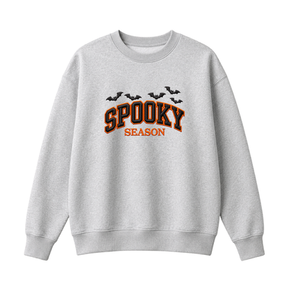 Chaotic Club Embroided Spooky Season Varsity Lettering Flying Bats Halloween Crewneck Sweatshirt