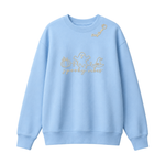 Chaotic Club Embroided Spooky Vibes Doodle Art Ghost Pumpkin Custom Name Crewneck Sweatshirt