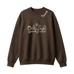 Chaotic Club Embroided Spooky Vibes Doodle Art Ghost Pumpkin Custom Name Crewneck Sweatshirt