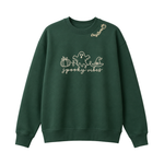 Chaotic Club Embroided Spooky Vibes Doodle Art Ghost Pumpkin Custom Name Crewneck Sweatshirt