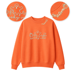 Chaotic Club Embroided Spooky Vibes Doodle Art Ghost Pumpkin Custom Name Crewneck Sweatshirt