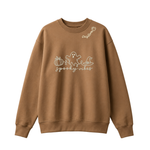 Chaotic Club Embroided Spooky Vibes Doodle Art Ghost Pumpkin Custom Name Crewneck Sweatshirt