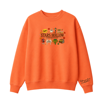 Chaotic Club Embroided Stars Hollow Connecticut Lukes Diner Dragonfly Inn Crewneck Sweatshirt