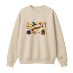 Chaotic Club Embroided Wizard School Magical Elements Personalized Sleeve Name Crewneck Sweatshirt