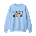 Chaotic Club Embroided Wizard School Magical Elements Personalized Sleeve Name Crewneck Sweatshirt
