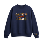 Chaotic Club Embroided Wizard School Magical Elements Personalized Sleeve Name Crewneck Sweatshirt
