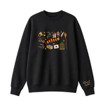 Chaotic Club Embroided Wizard School Magical Elements Personalized Sleeve Name Crewneck Sweatshirt