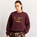 Chaotic Club Embroided Wizard School Magical Elements Personalized Sleeve Name Crewneck Sweatshirt