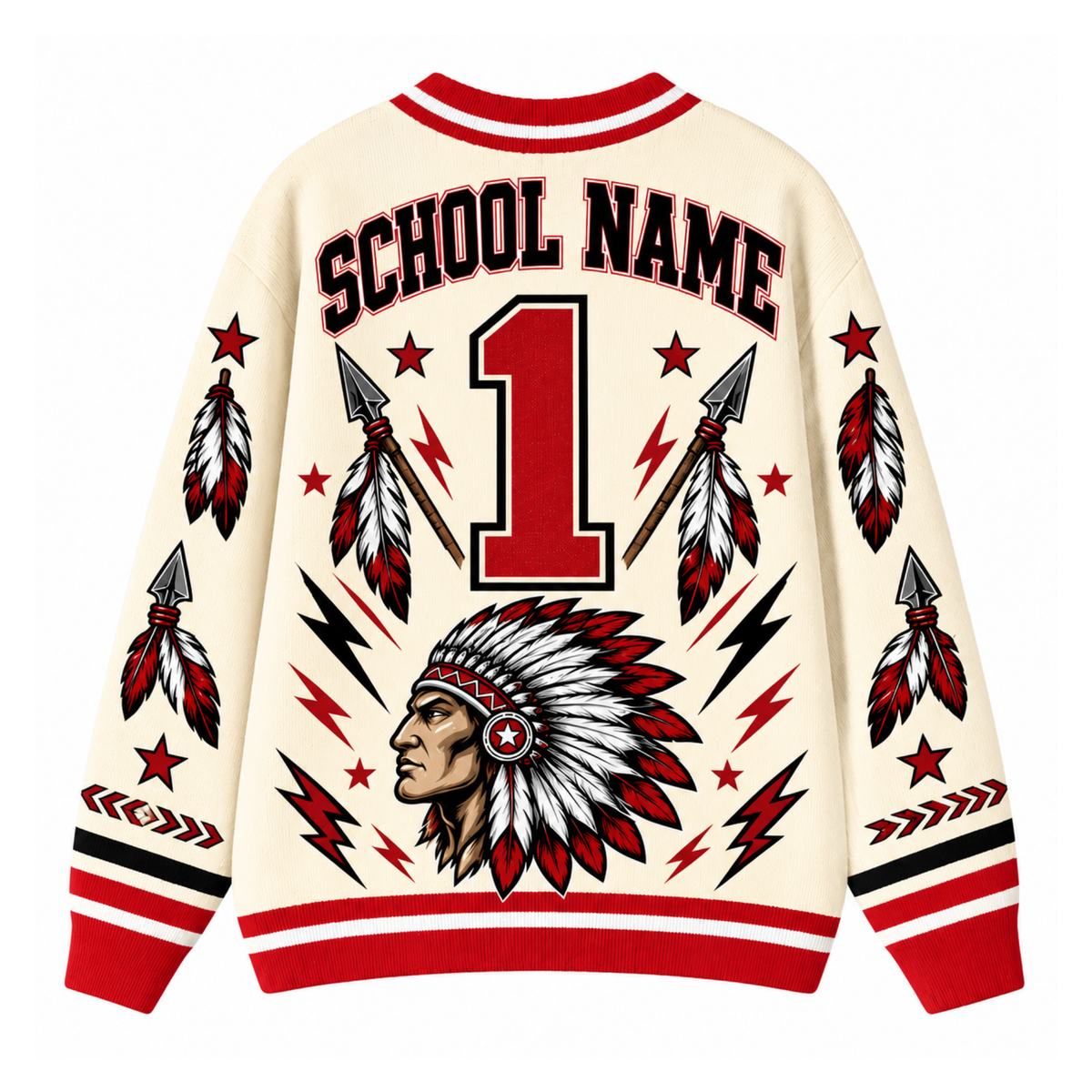 Chaotic Club Feather Headdress Spirit Mascot Cardigan