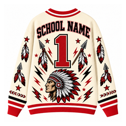 Chaotic Club Feather Headdress Spirit Mascot Cardigan