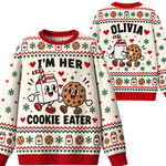 Chaotic Club Funny Couple Ugly Christmas I m Her Cookie I m His Milk Ugly Sweatshirt