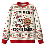 Chaotic Club Funny Couple Ugly Christmas I m Her Cookie I m His Milk Ugly Sweatshirt