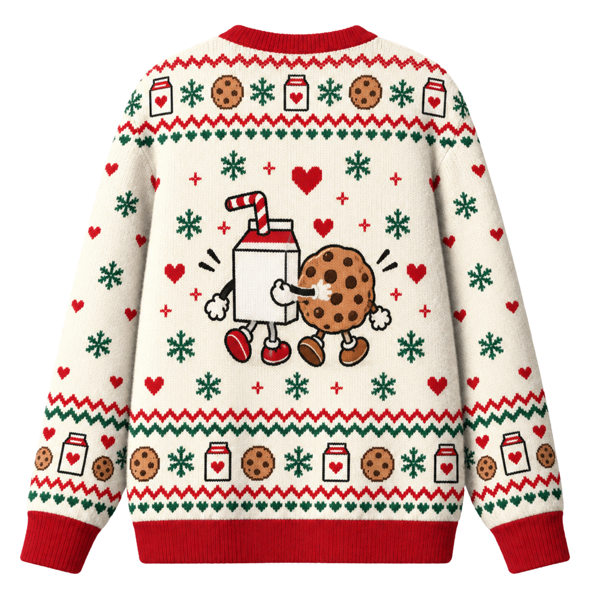 Chaotic Club Funny Couple Ugly Christmas I m Her Cookie I m His Milk Ugly Sweatshirt