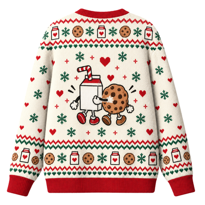 Chaotic Club Funny Couple Ugly Christmas I m Her Cookie I m His Milk Ugly Sweatshirt