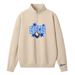 Chaotic Club Gingham Embroided Custom Game Day Mascot Head Quarter Zip Sweatshirt